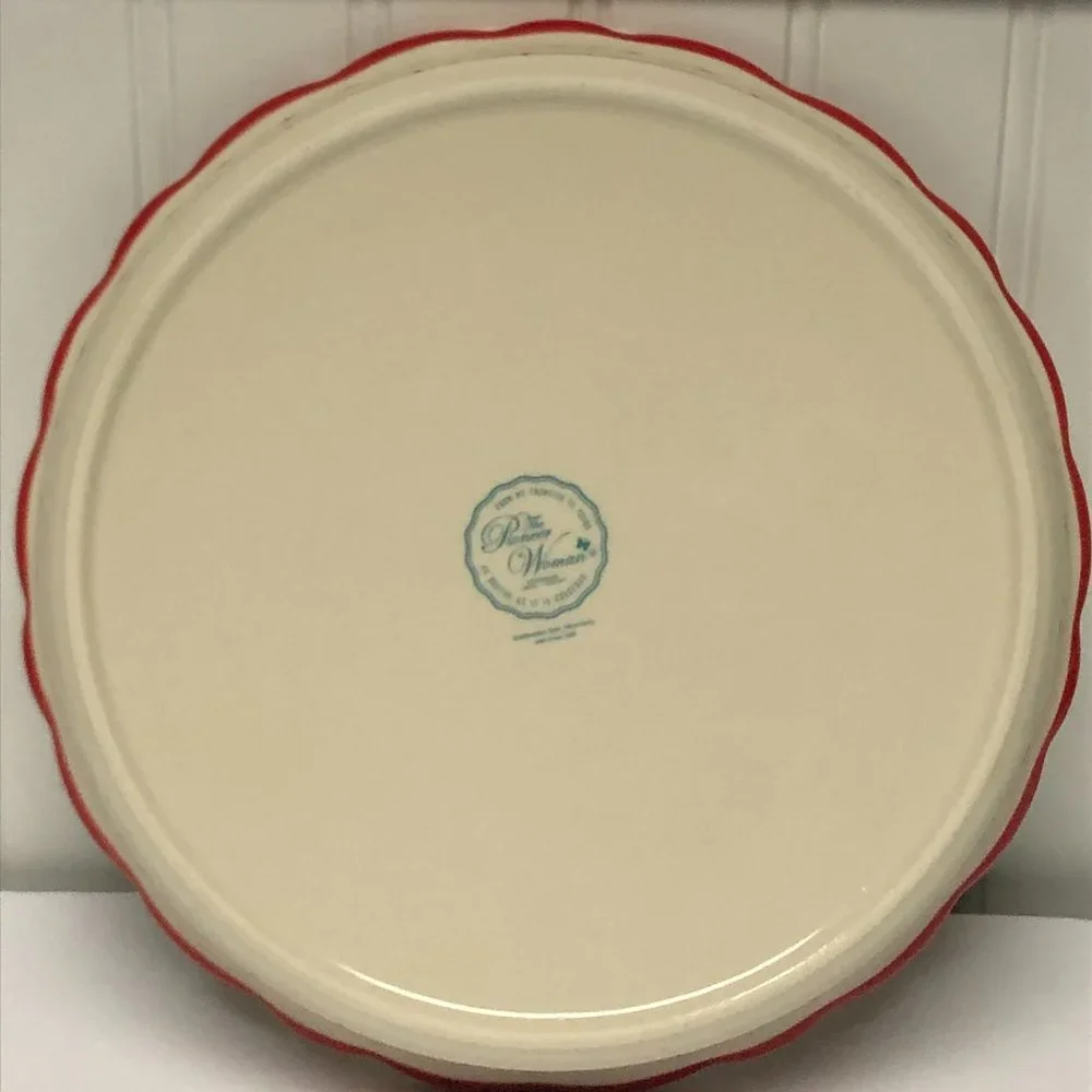 Pioneer Woman Christmas 2021 Floral Medley Caramel Apple Pie Plate/Dish*New*